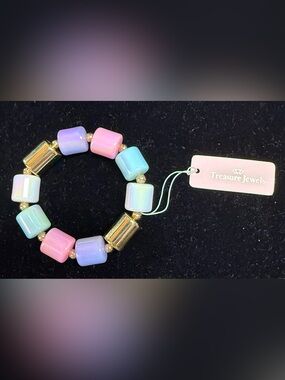 NWT By Treasure Jewels Pastel Bead Stretch Bracelet - Multicolor